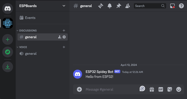 Mensaje Simple de ESP32 a Discord