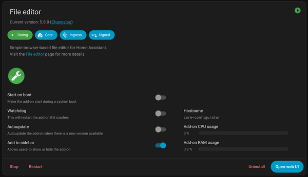Home Assistant Dashboard Fie Editor Add-on