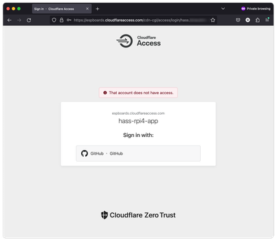 Cloudflare Access Application, Sign in With GitHub Access Denied