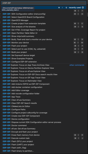 ESP-IDF Commands Palette