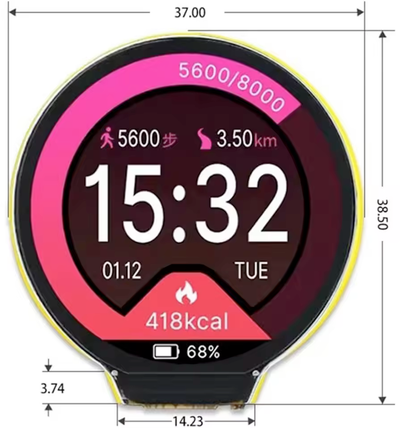 CYD ESP32-2424S012 dimensions - height, width