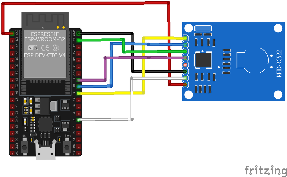 RC522 RFID/NFC Module wiring with ESP32
