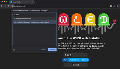 WLED Install Website Screen