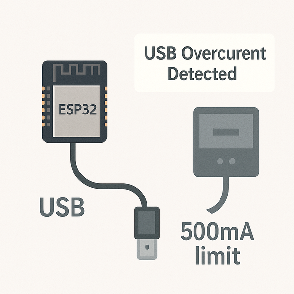 Avoid resets and brownouts caused by limited USB power. Learn how USB port limits, poor-quality cables, and hubs can affect ESP32 stability - and how to fix it with better cables, power routing, and capacitive buffering.