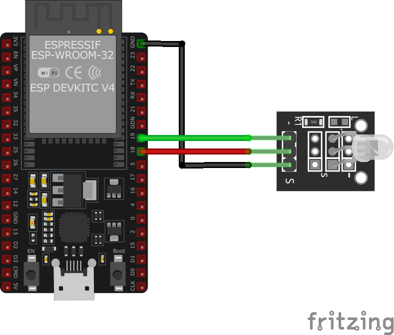 KY-029 Dual Color LED Module wiring with ESP32