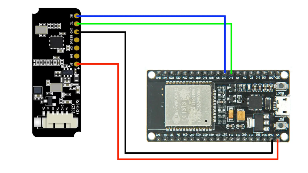 Ai-Thinker RD-03D mmWave Radar Sensor wiring with ESP32