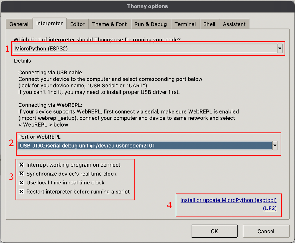 Thonny IDE Configure Interpreter