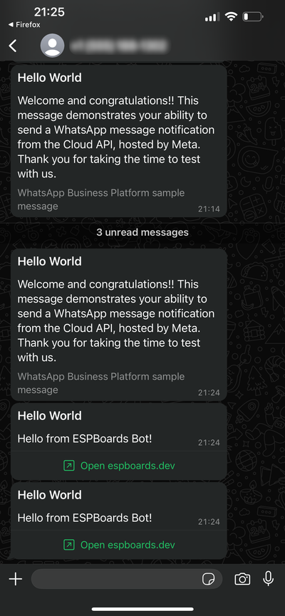 Mensajes de WhatsApp desde la API