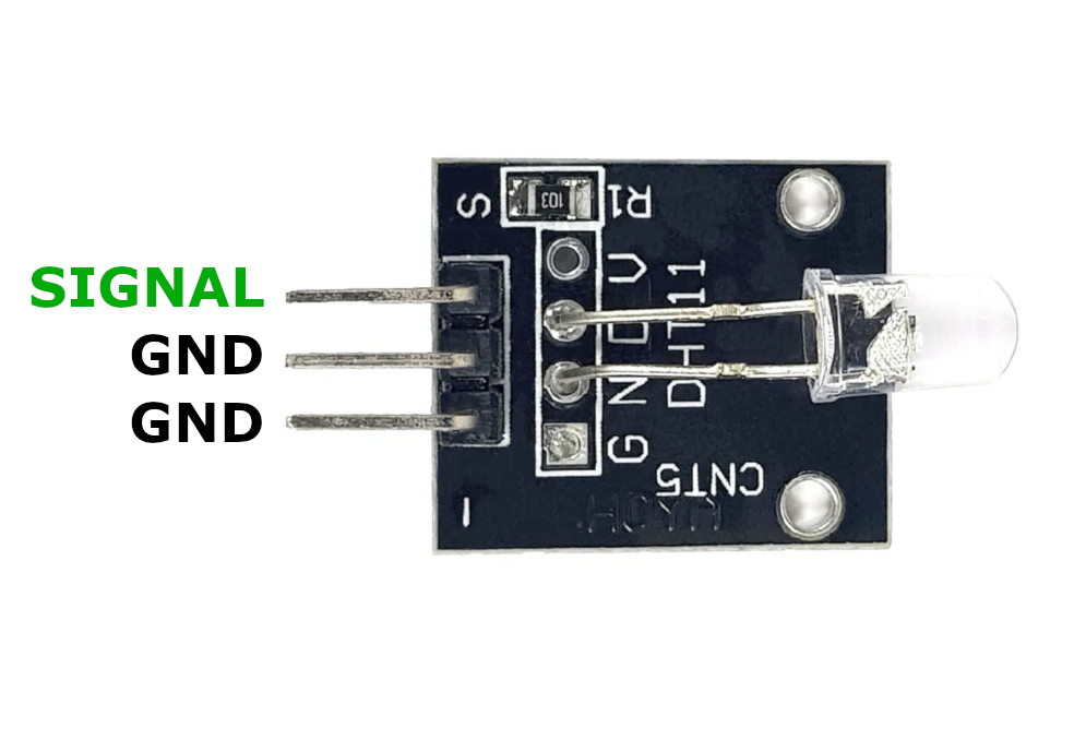 KY-034 Automatic Flashing Color LED Module pinout