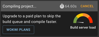Wokwi long compilation times in browser