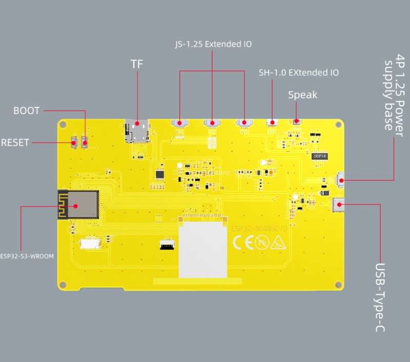 CYD ESP32-8048S070 pinout