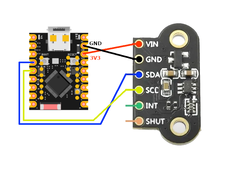 VL6180X Time-of-Flight Sensor wiring with ESP32