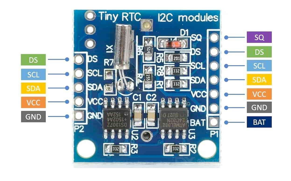 DS1307 Real-Time Clock (RTC) pinout