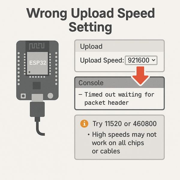 ESP32 Wrong Upload Speed Setting image