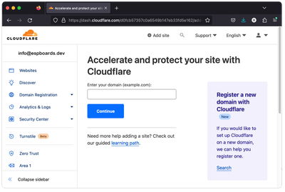 Adding new Website (domain) to Cloudflare