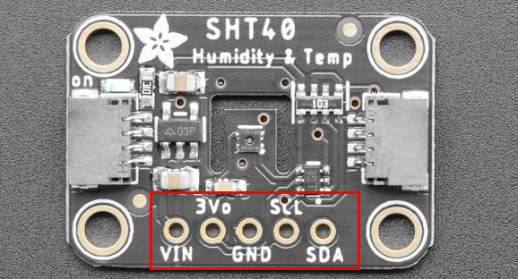 SHT40 Temperature and Humidity Sensor pinout