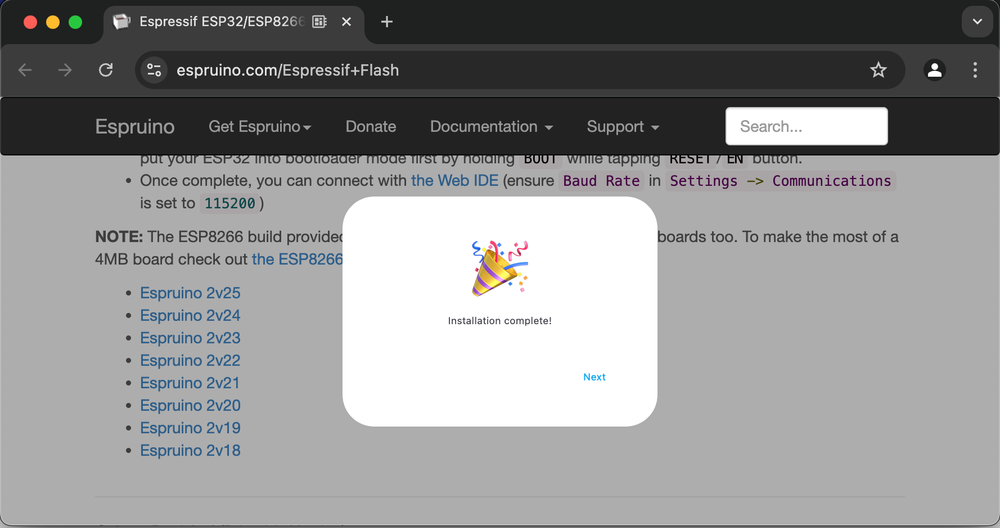 Espruino Installation complete