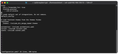 Editing Home Assistant Configuration file configuration.yaml