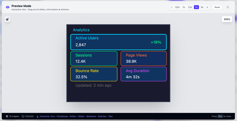 ESPHome LVGL Designer UI Preview