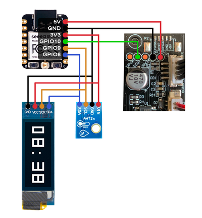 IKEA Vindriktning ESP32 OLED Display AHT21 Wiring