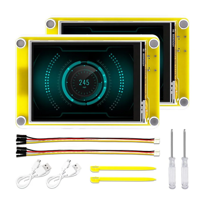 Elecrow ESP32 Miner LCD Display 2-pack contents - 2 boards, USB-C cables, Dupont cables, styluses
