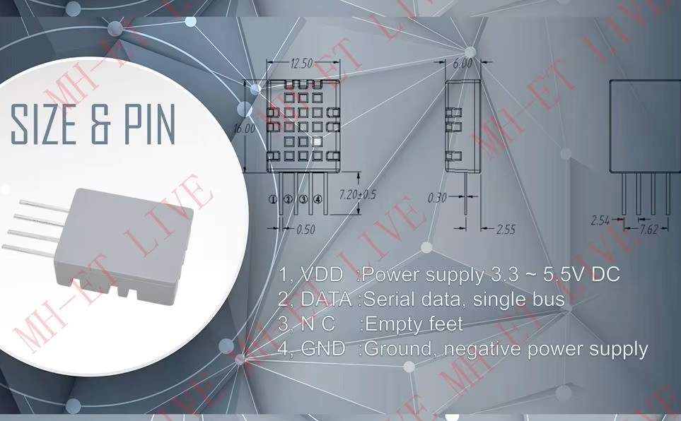 MW33 Digital Temperature and Humidity Sensor Module pinout
