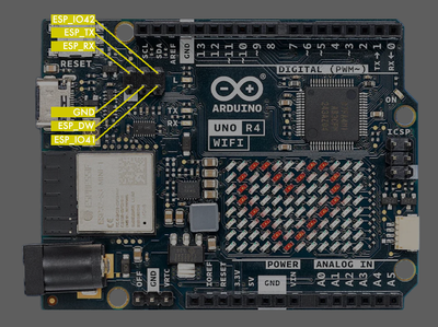 Arduino UNO R4 WiFi ESP32-S3 pin header