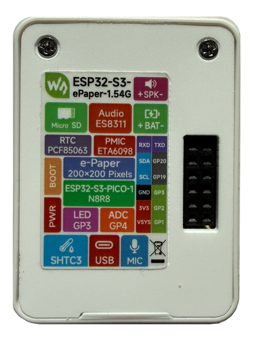 Waveshare ESP32-S3 ePaper 1.54G pinout diagram