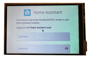Home Assistant Login page on LCD