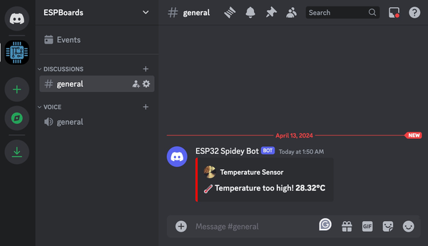 ESP32 Message to Discord with Embeds