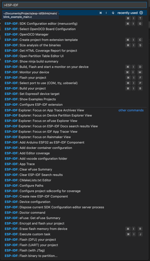 ESP-IDF Commands Palette