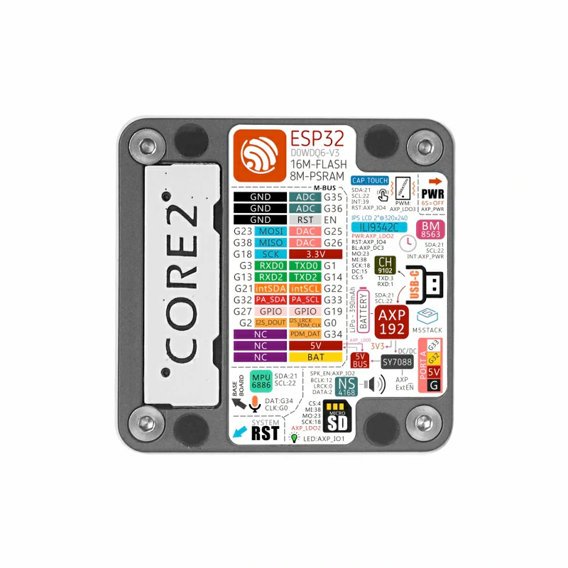 その他 M5stack core2 M5Stack Core2 ESP32 IoT Development Kit V1.1 | m5stack-store