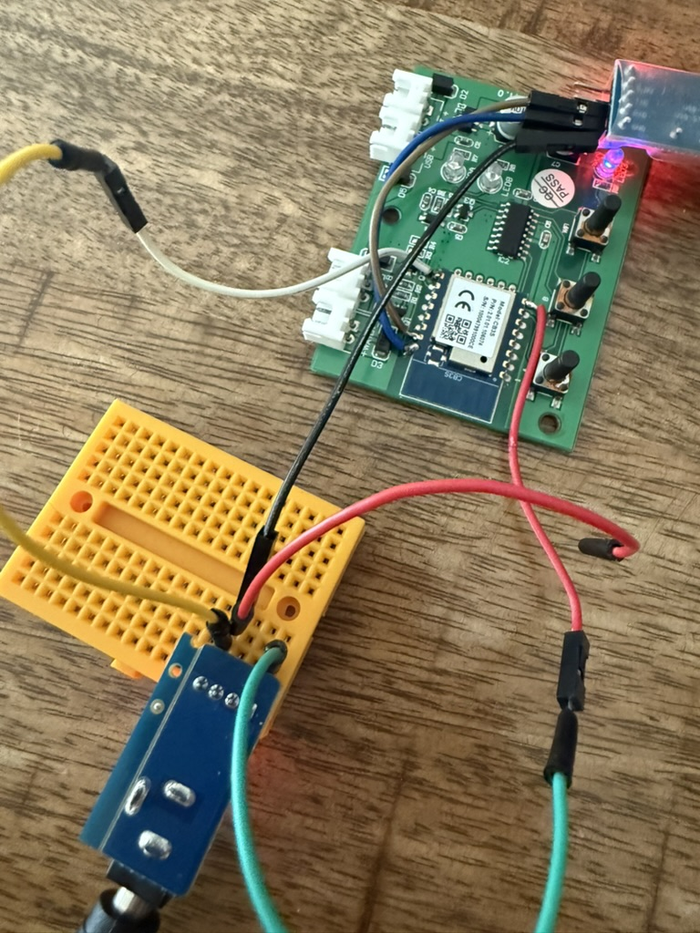 USB-OTG adapter connected to the CB3S module with external 3.3V power supply for flashing
