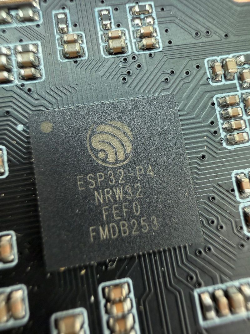 Close-up of the ESP32-P4 chip on the CrowPanel Advance 5.0