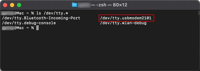 Find ESP32 port on MacOS