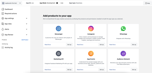 Aplicación de Negocios de Meta - Configurar Integración de WhatsApp