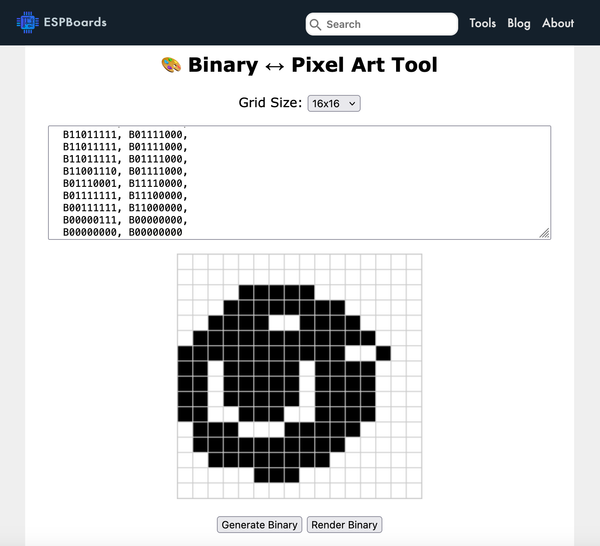 ESP Bird - Bird Sprite Image in ESPBoards Monochrome Bitmap Tool