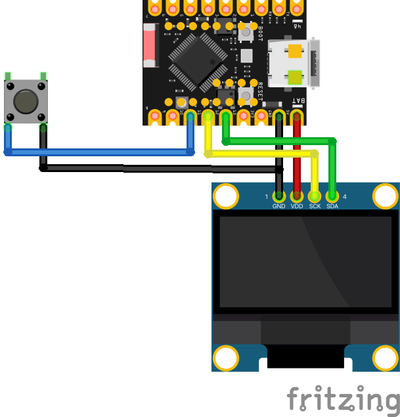 ESP32-S3 Super Mini Wiring with SSD1306 OLED and Push Button